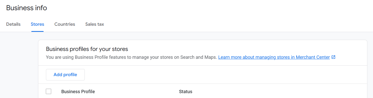 go to stores and add profile details